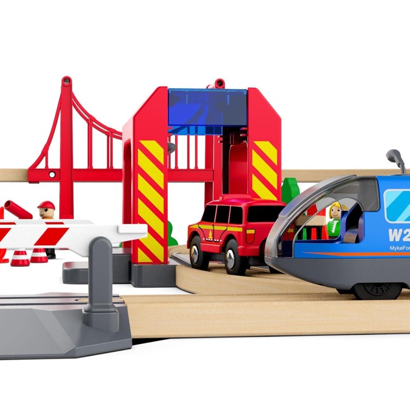 HYPERLIVING Accessories for Wooden Railway Tracks, Fire Station, Compatible with
