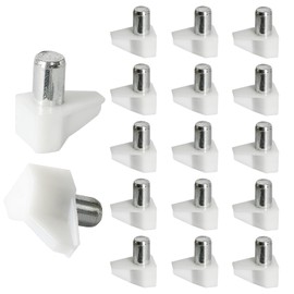 Jamiikury 60pcs White Shelf Pegs, 6mm Plastic Shelf Pins Shelf Support Pins, Cabinet Shelf Clips Shelf Holder Pins for Bookcase Cabinets Shelves Cupboard