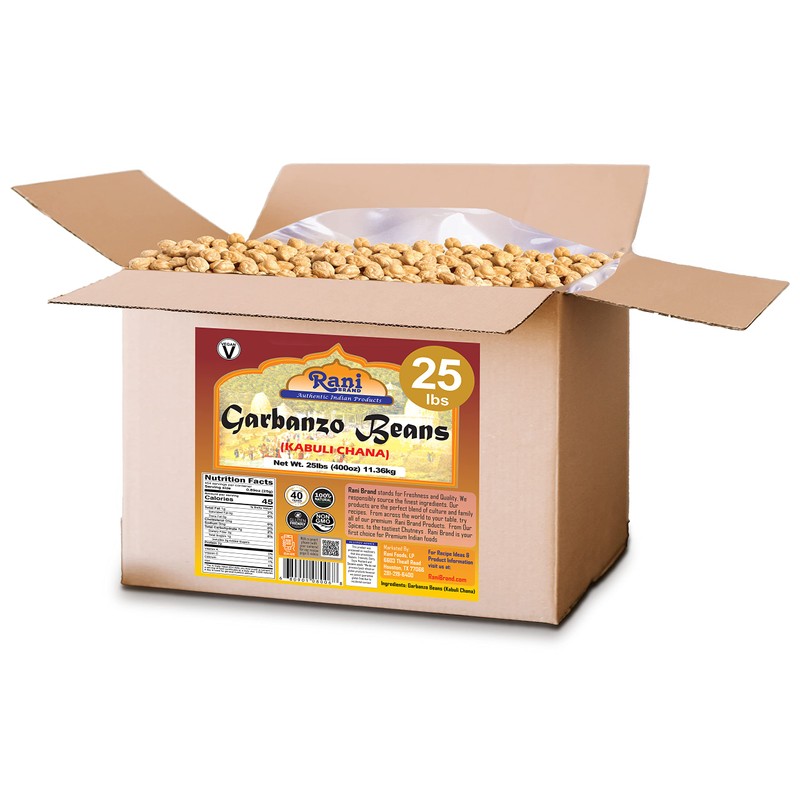 Rani Garbanzo Beans (Kabuli Chana) 400oz (25lbs) 11.36kg Bulk Box