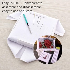 Zerodis Embroidery Hoop Frame for DIY Embroidery Rectangle Plastic Clip Plastic Rectangle Sewing Hoops Stitching Frame(27.9 * 27.9cm)