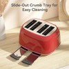 Toaster 4 Slice, Retro Stainless with 6 Bread Shade Settings,1.5''Wide