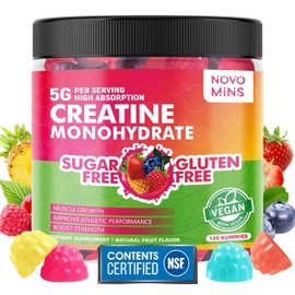 NSF Certified Creatine Gummy - Creatine Monohydrate Gummies 5000mg for Men & Women, Chewables Creatine Monohydrate for Muscle Strength, Muscle Builder, Energy Boost, Pre-Workout Supplement(120 Count)