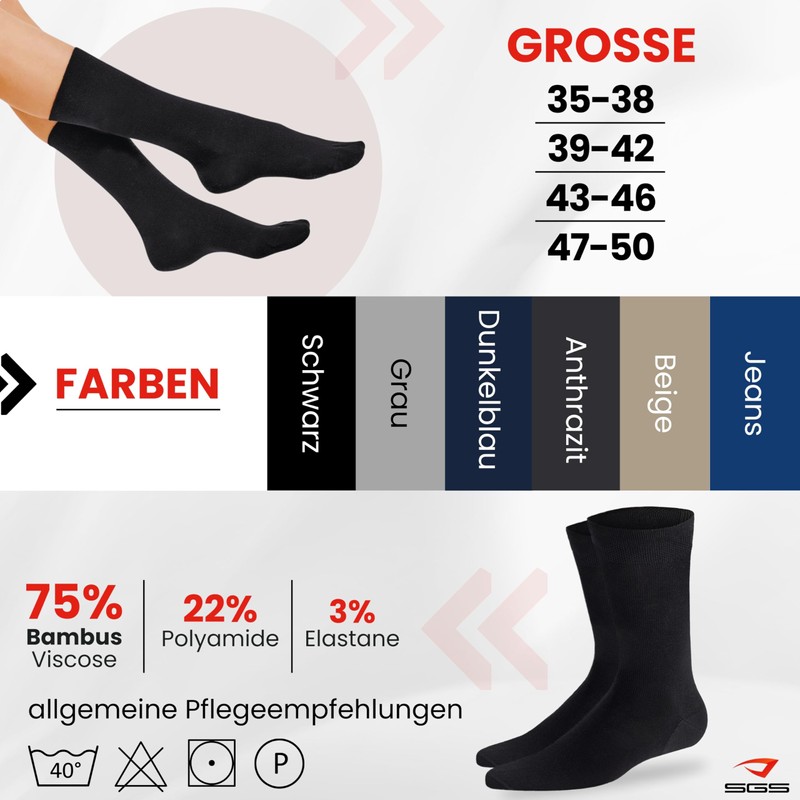 5-10 Pairs of Bamboo Men's Socks Normal Length Women’s -