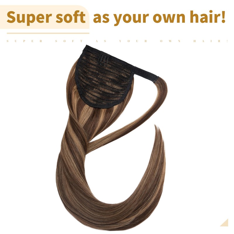 SEGO Ponytail Hair Piece, Extension Clip in Real Remy Hair