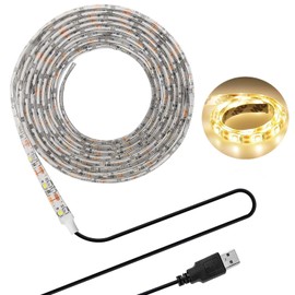 LHY LED Tape Light, LED Tape, Sticking, USB 5V, 78.7 inches (200 cm), 120 Links, High Brightness, White Base, Front Light, Cuttable, IP65 Waterproof Type, Can Be Applied to Any Place with Double-Sided