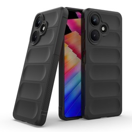 QWYJ Funda para Infinix Hot 30 4G Case Uso Rudo, Protector de Cámara Suave Amigable Flexibl Liso Durable Bumper Cover (Negro)
