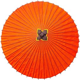 山本竹細工屋 （YAMAMOTOTAKIZAYIKUYA) Asian Home Rainproof Handmade Japanese Oiled Paper Umbrella Parasol Half Openable 29.5inch (Saffron Yellow)