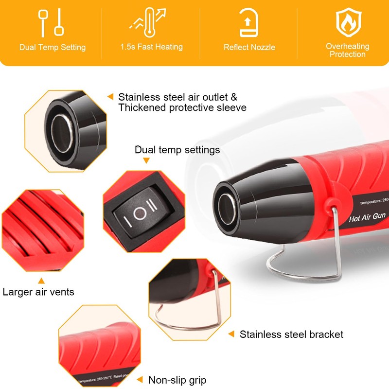 LDK Heat Gun for Crafting, Mini Dual Temp Hot Air