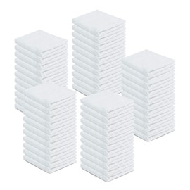 100% Cotton Terry Towels Cleaning Cloths Pack of 50 (12x12 Inches) White Cotton Terry Cloth Bar Rags White Bar Towels, Multipurpose High Absorbent Terry Towels for Cleaning Auto Detailing or Painters