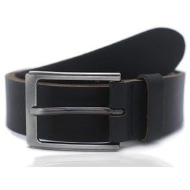 FRIEDRICH HOFFMANN Men's Belt Black - Leather Belt Men - 100% Leather - Suit Belt Business Belt Jeans - 3.5 cm - Made in Germany, black