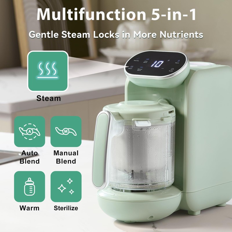 Chefhandy Baby Food Maker with Stainless Steel Steam Basket, One