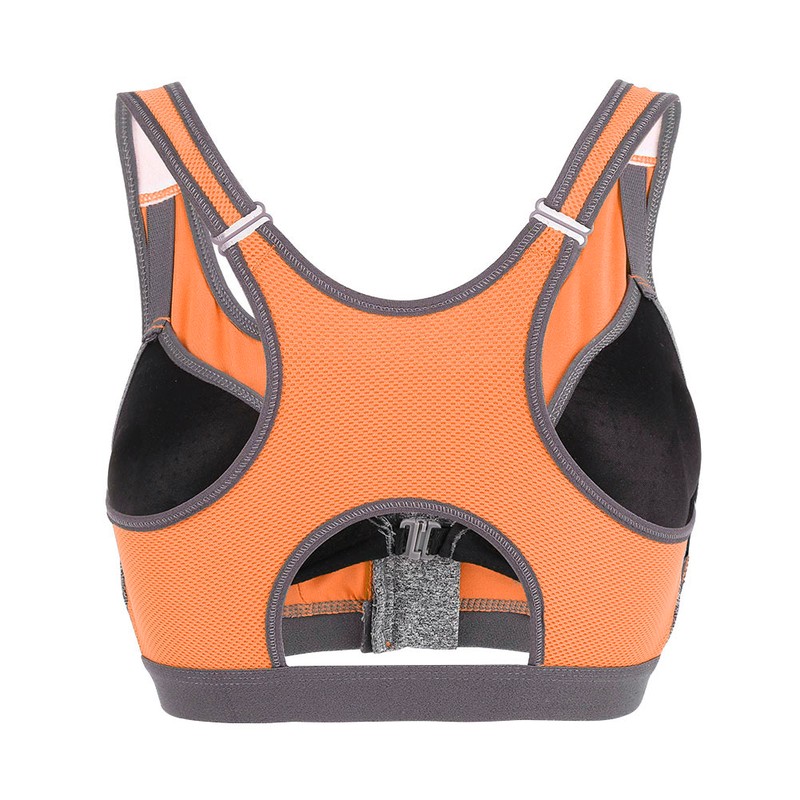 Women Yoga Fitness Zipper Stretch Workout Wireless Padded Shockproof Sports