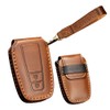 TECART Leather Key Fob Cover Fit for Toyota Rav4 Camry Keychain Smart Remote Key Case Key Shell Protector 2 Button Brown