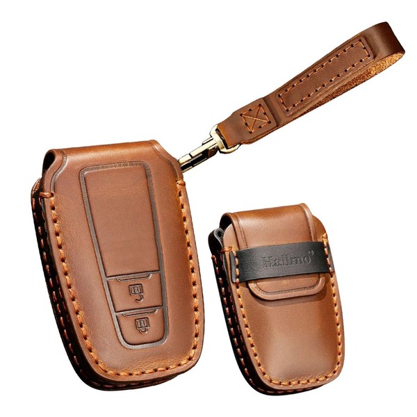 TECART Leather Key Fob Cover Fit for Toyota Rav4 Camry