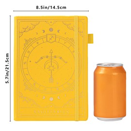 TIEFOSSI Constellations Notebook, A5 Polka Dot Hardback 100 gsm 400 Pages Writing Paper, Bullet Organiser Notebook for Women, Men, Youth (Sagittarius)