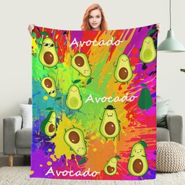Avocado Blanket Anime Avocado Throw Blanket,Soft Cozy Flannel Throw Blanket for Conch Sofa Bed,Avocado Throw Blanket Super Soft Throw Blankets for All Season Adult Kids Teens Avocado Lovers 50x60 in