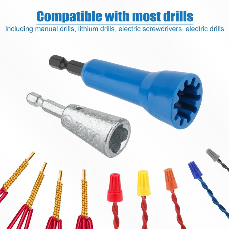 2pcs Wire Twister Tools for Drill, 1/4" Chuck Size Wire