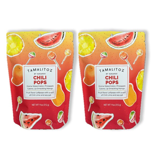 Tamalitoz Chili Pops 11oz BULK POUCH Two Pack (48 POPS)