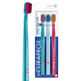 Curaprox CS 5460 - cepillo para polvo de dientes ultra suave - Cuidado de los dientes y las encías para adultos | Cerdas Curen® súper suaves para una limpieza suave | Azul claro, paquete individual