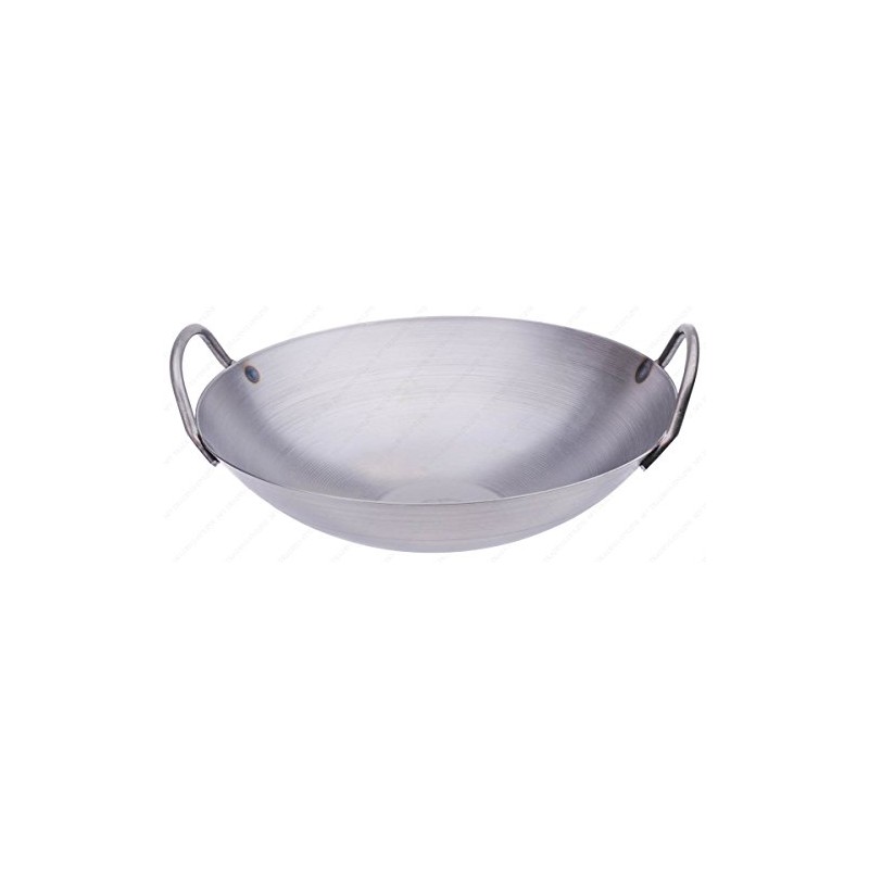 14 Inches Carbon Steel Round Bottom Wok with Two Side