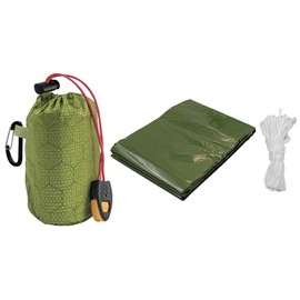 NUZAMAS Survival Tent Emergency Tent Thermal Blankets Thermal Rescue Shelter Foldable Survival Tent for Outdoor Camping Hiking Adventure Green