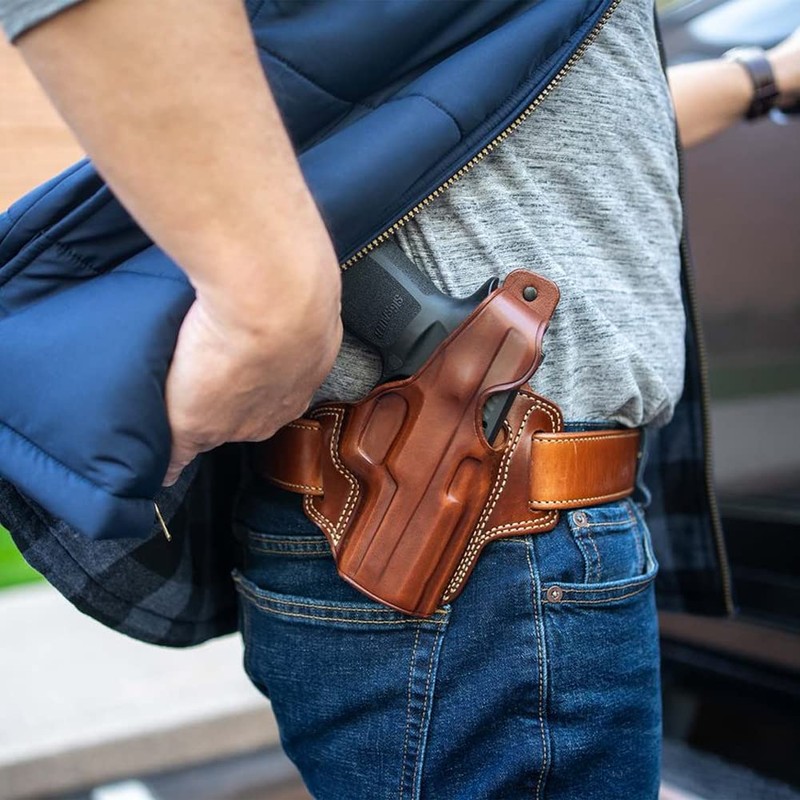 Galco Fletch Highride OWB Belt Holster Compatible with 5" 1911