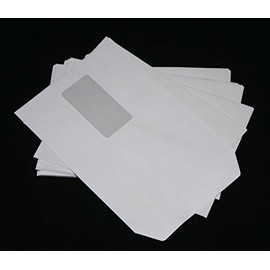 Pack of 50 Envelopes C5 A5 White Peel and Seal with Window 162 x 229 mm