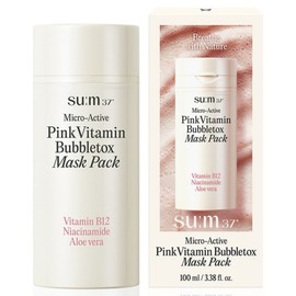Su:m37 Degrees Microactive Pink Vitamin Bubble Tox Mask 100ml, 1 piece, 1 piece / 숨37도 마이크로액티브 핑크 비타민 버블톡스 마스크 100ml, 1개, 1개입