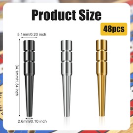 48pcs Cribbage Board Pegs, Metal Cribbage Pegs Fit 1/8 Hole Cribbage Board Pins Peg Board Game Accessories for Friends and Family (3 Colors)