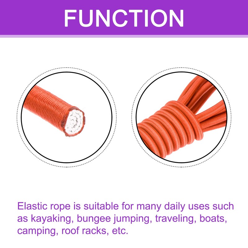 DMiotech 6mm Shock Cord, 3 M Orange Bungee Cord Tent