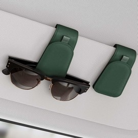 Sotfamily Sunglass Holder for Car Visor, Suede Cloth Magnetic Sunglass Organizer for Car Accessories, 2 Packs, Grass Green