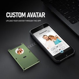 Wallet for Men,E-Ink Smart Stealth Wallet,NFC RFID Metal Card Holder,Build-in Airtag-Chip and Color E Ink Screen Can Custom Design Photo memos and More,for Men/Gifts for Ladies (Army Green)