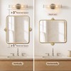 Besdomus Bathroom Pivot Wall Mirror: 20"x24" Gold Tiltable Beveled HD