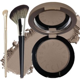 Okerker Cool Toned Contour Palette with Mirror, Taupe Grey Contour Powder for Pale Light Cool Toned Skin, Nose Contouring Bronzer Powder with Nose Face Contour Brush