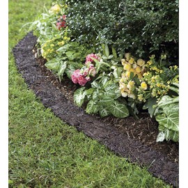 Permanent Mulch Recycled Rubber Border - 10 Feet Long x 4.5 Inches Wide | Weed Deterrent | Easy Install | Scatter-Proof | Landscaping | Paths | Eco-Friendly Design