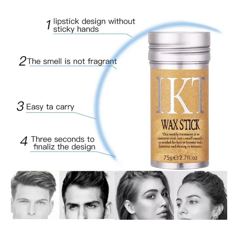 Kit 2 Cera Modeladora Para Cabelo Feminino, Para Acabamento