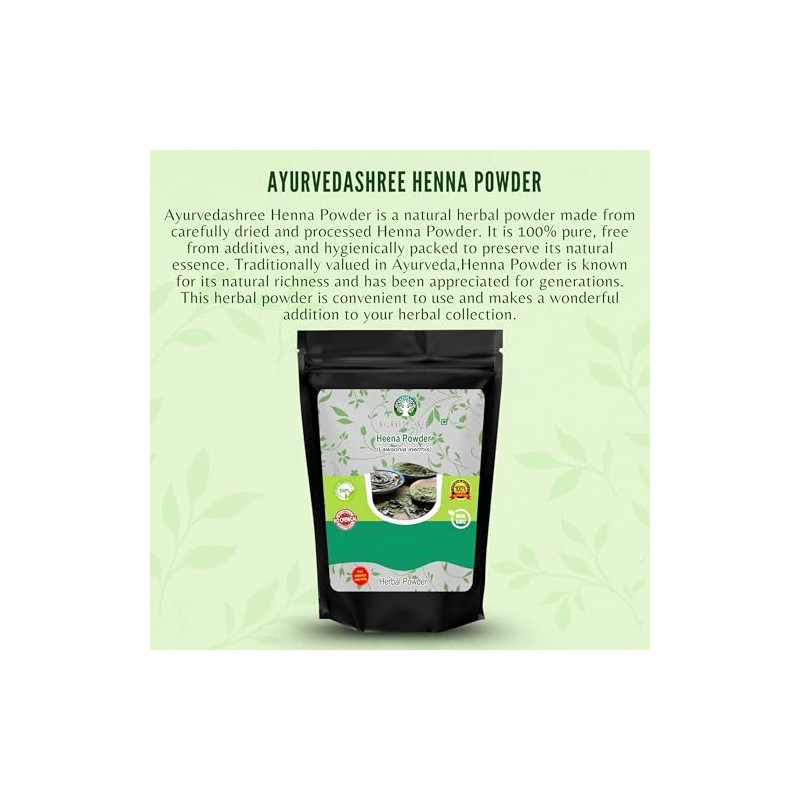 AYURVEDASHREE Henna Natural & Pura (Lawsonia Inermis) 50 Gm |