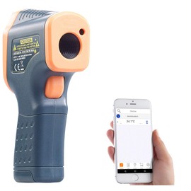 AGT Temperature Meter: Professional Infrared Thermometer with Laser, -50 to +600 °C, LCD, Bluetooth (IR Thermometer, Remote Thermometer, Grill Thermometer)