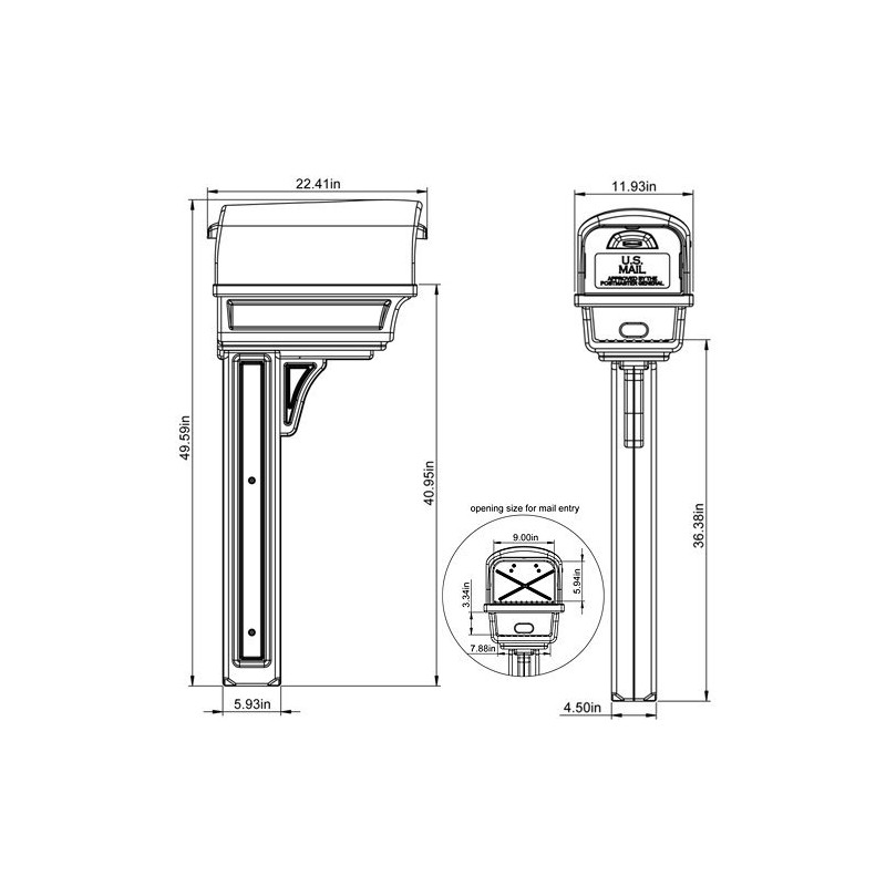 Gibraltar Mailboxes Gentry Large Capacity Double-Walled Plastic Green, All-In-One Mailbox