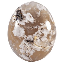 Nupuyai Cherry Blossom Irregular Tumbled Polished Stone,Pocket Palm Worry Stone for Therapy,Healing Crystal for Meditation, 101-200g