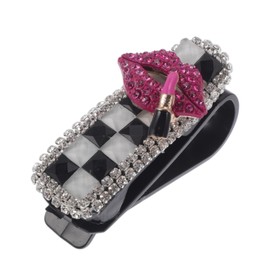 Hihaha Car Sunglasses Clip Universal Sun Visor Eyeglasses Holder Clip ABS,Diamond Black,White 7x2.5cm 1 Pcs