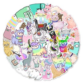 Alpaca Sticker Funny Internet Pop Animal Sticker Set 100 Pieces Llama Decoration for Car Laptop Skateboard Bicycle Moped Motorcycle Bicycle Computer Suitable for Adults Children