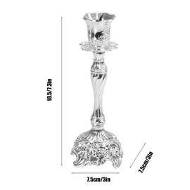 1 Pair European Style Candlestick Holder，Silver Plated Candlesticks Classical Candlestick Holder, Home Decor Candlestick Holders for Dinning Table Centerpieces