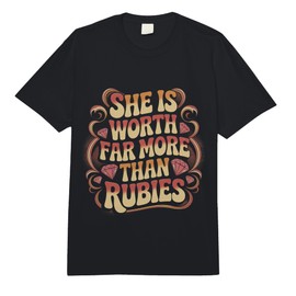 She is Worth Far More Than Rubies Christian Women - Comfort Colors Adult Heavyweight T-Shirt