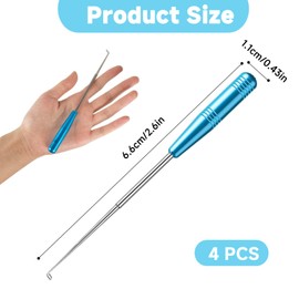 UIHRLM 4 PCS Fishing Hook Remover, Stainless Steel Quick Fishing Disgorger with Aluminum Alloy Handle, Portable Rust-Resistant Fishing Hook Removal Accessories for Small and Large Hooks