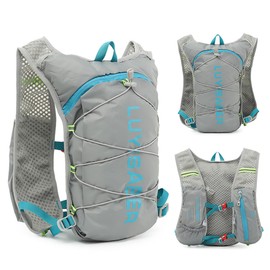 Running Backpacks, Lightweight Running Hydration Vest Backpack with Reflective Design, Functional Running Vest, Hydration Vest Pack for Outdoor Climbing Hiking Cycling Biking (Gray, one size)