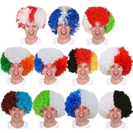 Black and White Afro Wig - Perfect for Football Fans Rugby Fans or Any Sporting Events and Fancy Dress Parties - Pack of 1