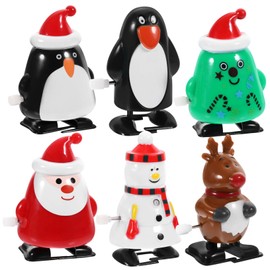 KOMBIUDA 6pcs Christmas Wind Up Fun Party Prank Favors for Xmas Celebrations Creative Santa Design Safe and Easy to Use for Stocking Stuffers and Holiday Decorations