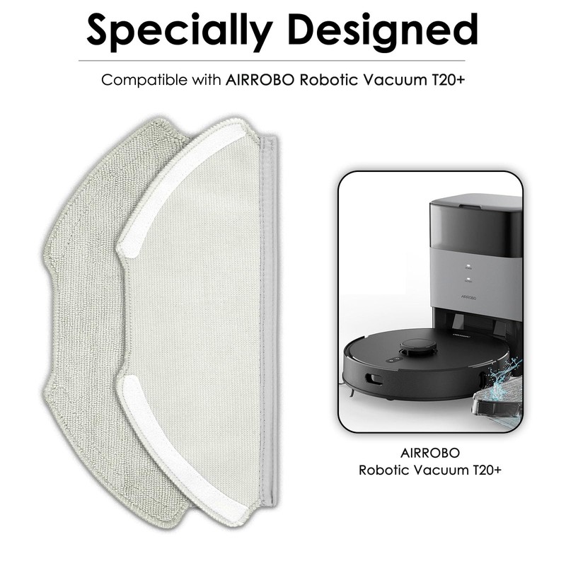 (4 Pack) T20+ Replacement Mop Pads Compatible with Airrobo T20+