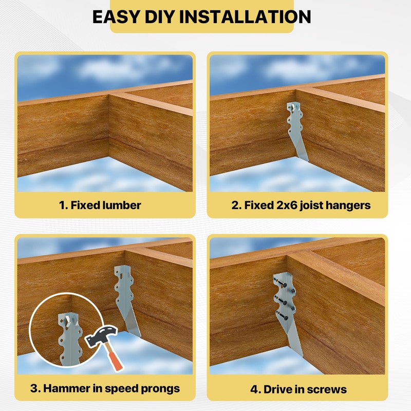 25 pcs 2x6 Joist Hanger,LU26 20 Gauge Double Shear Face